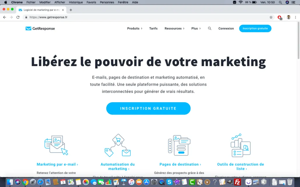 Getresponse : inscription au site